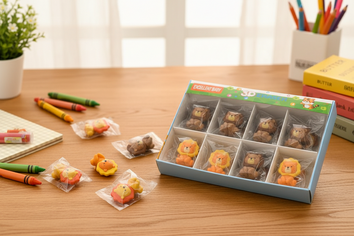 Excellent Baby 3D Safari Animal Eraser (Set of 6)