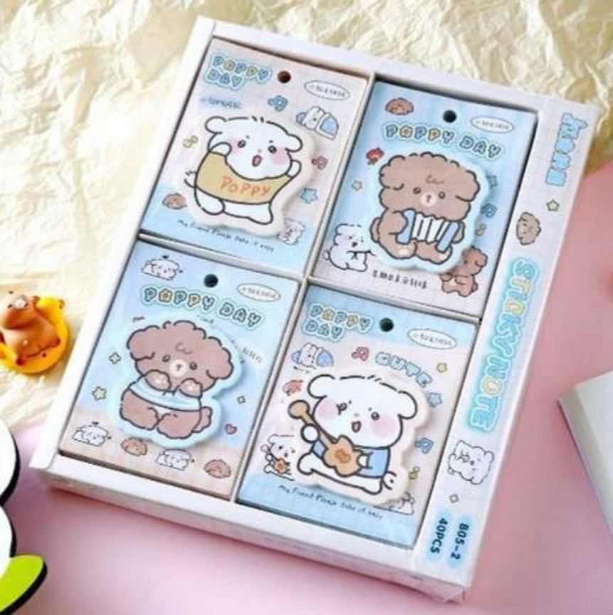 Poppy Day Die-Cut Puppy Memo & Sticky Note Pad